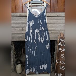 Buenos Ninos Navy and White Tie-Dye Jumpsuit Size Small